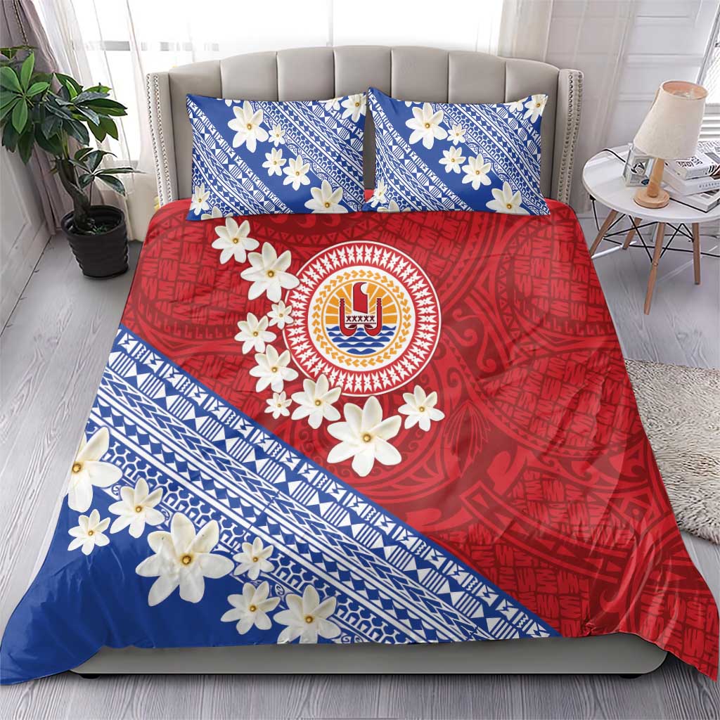 French Polynesia Bedding Set Tahitian Tiare Flowers Tribal LT9 - Polynesian Pride