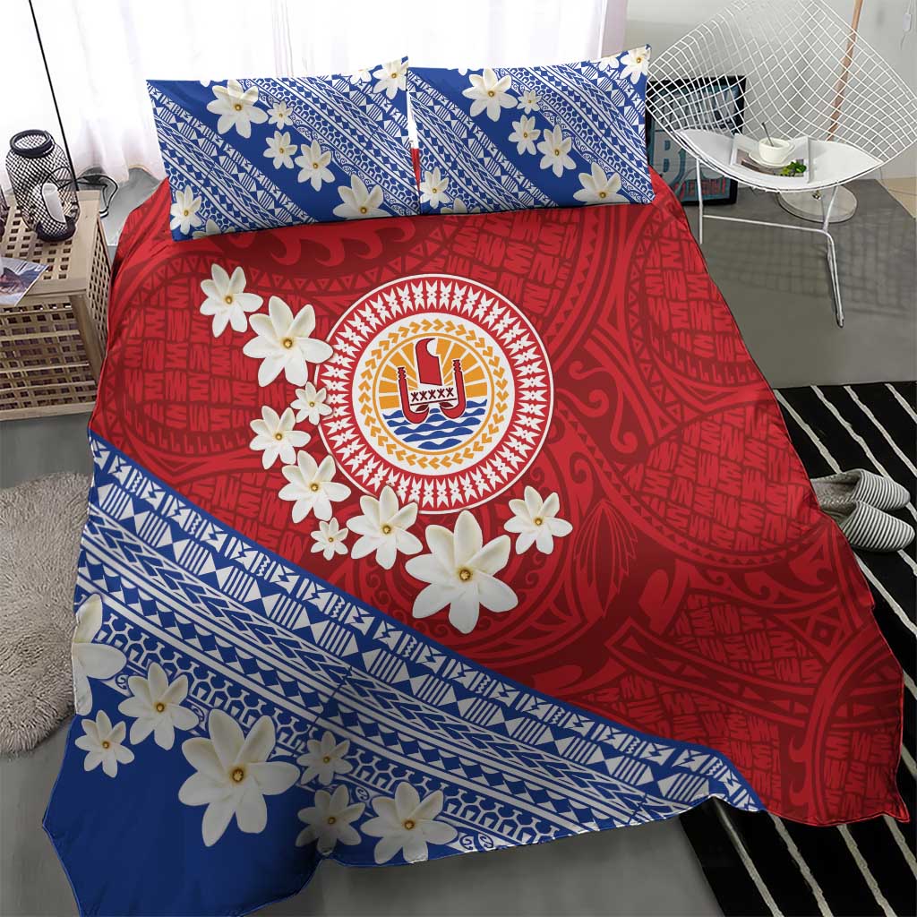 French Polynesia Bedding Set Tahitian Tiare Flowers Tribal LT9 - Polynesian Pride