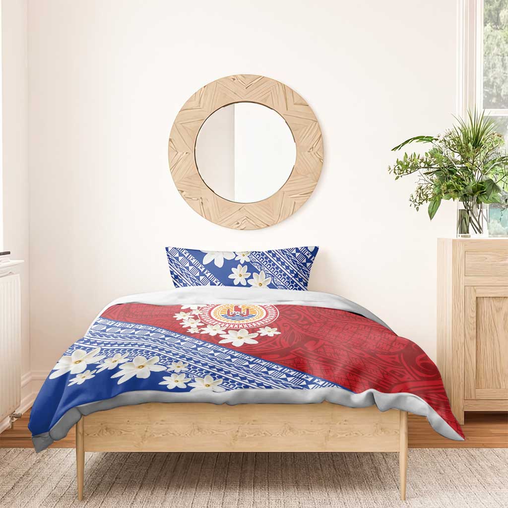 French Polynesia Bedding Set Tahitian Tiare Flowers Tribal LT9 - Polynesian Pride