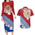 French Polynesia Couples Matching Long Sleeve Bodycon Dress and Hawaiian Shirt Tahitian Tiare Flowers Tribal