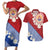 French Polynesia Couples Matching Short Sleeve Bodycon Dress and Hawaiian Shirt Tahitian Tiare Flowers Tribal