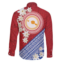 French Polynesia Family Matching Long Sleeve Bodycon Dress and Hawaiian Shirt Tahitian Tiare Flowers Tribal LT9 - Polynesian Pride