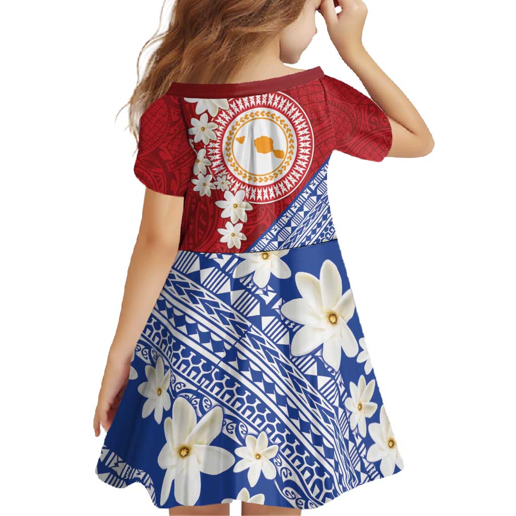French Polynesia Family Matching Mermaid Dress and Hawaiian Shirt Tahitian Tiare Flowers Tribal LT9 - Polynesian Pride