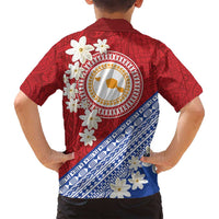 French Polynesia Family Matching Off Shoulder Short Dress and Hawaiian Shirt Tahitian Tiare Flowers Tribal LT9 - Polynesian Pride