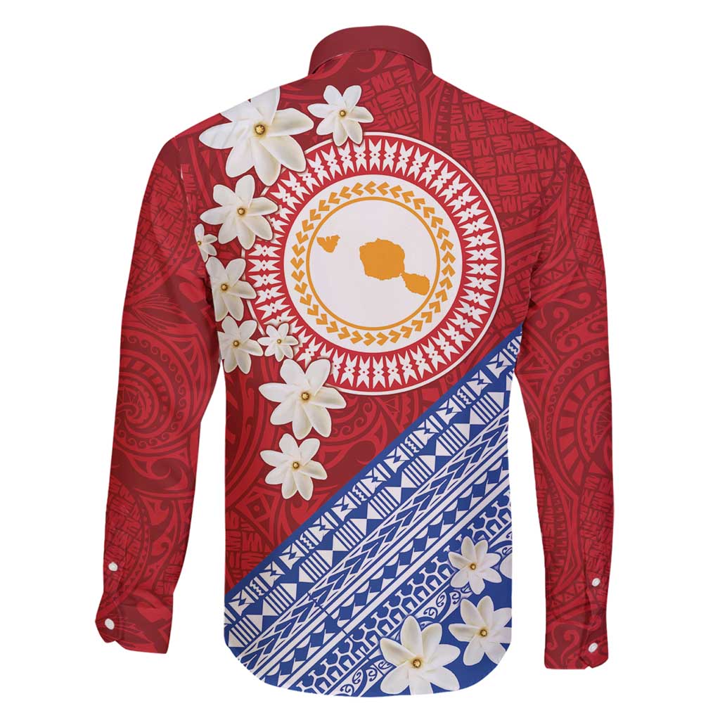 French Polynesia Family Matching Off Shoulder Short Dress and Hawaiian Shirt Tahitian Tiare Flowers Tribal LT9 - Polynesian Pride