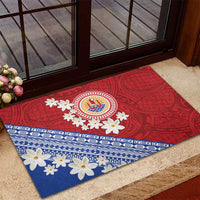 French Polynesia Rubber Doormat Tahitian Tiare Flowers Tribal LT9 - Polynesian Pride