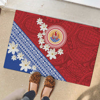 French Polynesia Rubber Doormat Tahitian Tiare Flowers Tribal LT9 - Polynesian Pride