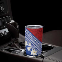 French Polynesia Tumbler Cup Tahitian Tiare Flowers Tribal LT9 - Polynesian Pride