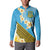 Tuvalu Plumeria Flowers Button Sweatshirt Polynesian Tribal Pattern