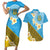 Tuvalu Plumeria Flowers Couples Matching Short Sleeve Bodycon Dress and Hawaiian Shirt Polynesian Tribal Pattern