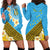 Tuvalu Plumeria Flowers Hoodie Dress Polynesian Tribal Pattern