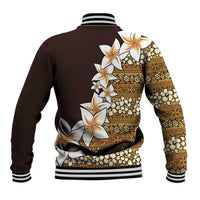 Vintage Hibiscus Turtle Pattern Baseball Jacket with Plumeria Half Style