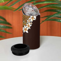 Vintage Hibiscus Turtle Pattern 4 in 1 Can Cooler Tumbler with Plumeria Half Style LT9 - Polynesian Pride