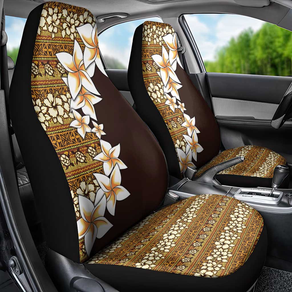 Vintage Hibiscus Turtle Pattern Car Seat Cover with Plumeria Half Style