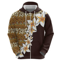 Vintage Hibiscus Turtle Pattern Hoodie with Plumeria Half Style