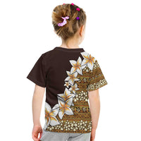 Vintage Hibiscus Turtle Pattern Kid T Shirt with Plumeria Half Style LT9 - Polynesian Pride
