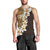 Vintage Hibiscus Turtle Pattern Men Tank Top with Plumeria Half Style