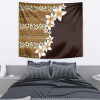 Vintage Hibiscus Turtle Pattern Tapestry with Plumeria Half Style