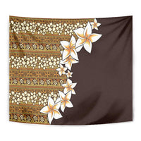 Vintage Hibiscus Turtle Pattern Tapestry with Plumeria Half Style