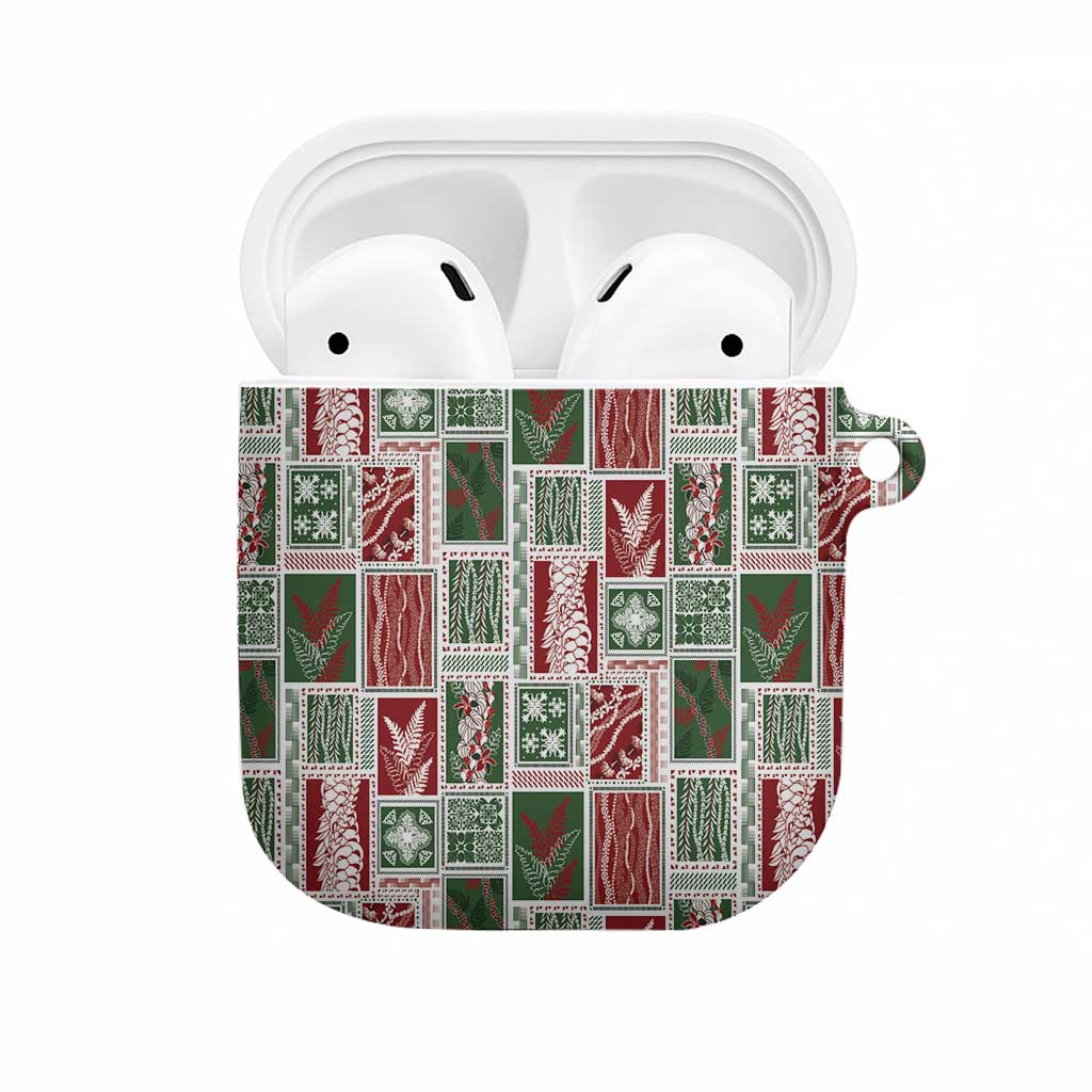 Mele Kalikimaka Hawaiian Quilt and Lei Patchwork AirPods Case - Polynesian Pride