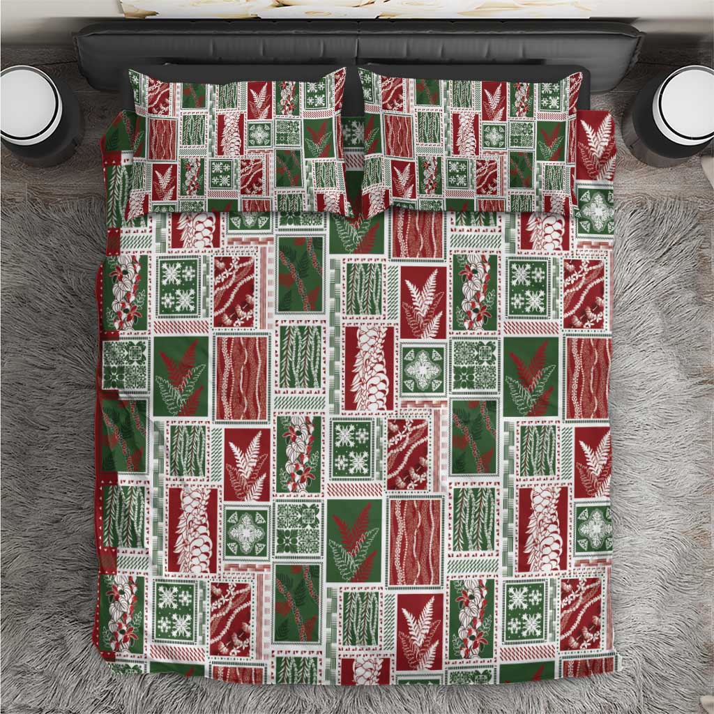 Mele Kalikimaka Hawaiian Quilt and Lei Patchwork Bedding Set - Polynesian Pride