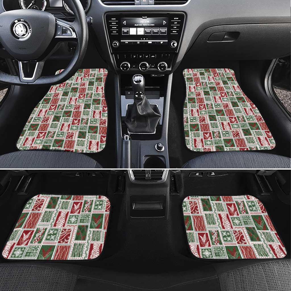 Mele Kalikimaka Hawaiian Quilt and Lei Patchwork Car Mats - Polynesian Pride