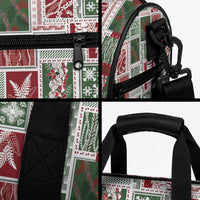 Mele Kalikimaka Hawaiian Quilt and Lei Patchwork Duffle Bag LT9 - Polynesian Pride