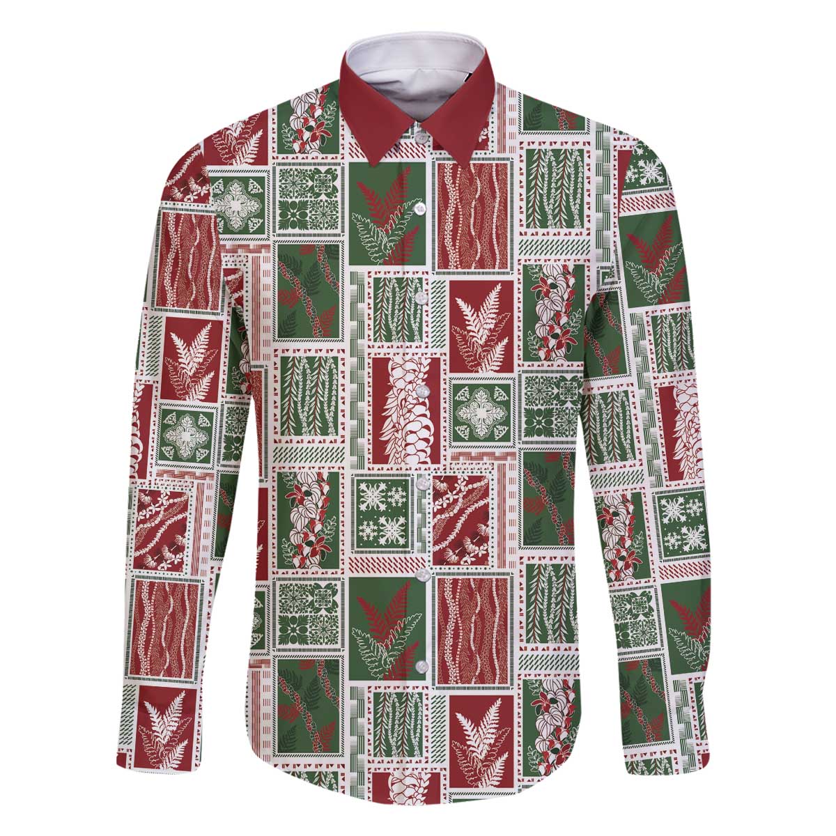 Mele Kalikimaka Hawaiian Quilt and Lei Patchwork Family Matching Off The Shoulder Long Sleeve Dress and Hawaiian Shirt - Polynesian Pride