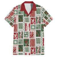 Mele Kalikimaka Hawaiian Quilt and Lei Patchwork Family Matching Off Shoulder Short Dress and Hawaiian Shirt - Polynesian Pride