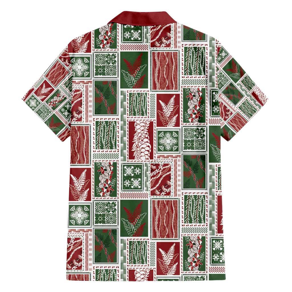 Mele Kalikimaka Hawaiian Quilt and Lei Patchwork Family Matching Off Shoulder Short Dress and Hawaiian Shirt - Polynesian Pride