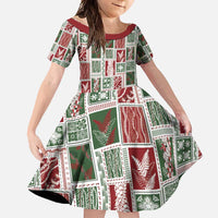 Mele Kalikimaka Hawaiian Quilt and Lei Patchwork Family Matching Tank Maxi Dress and Hawaiian Shirt - Polynesian Pride