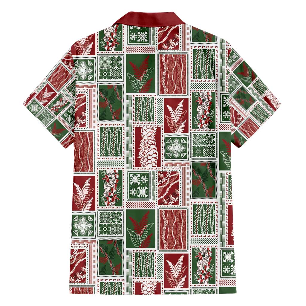Mele Kalikimaka Hawaiian Quilt and Lei Patchwork Hawaiian Shirt - Polynesian Pride