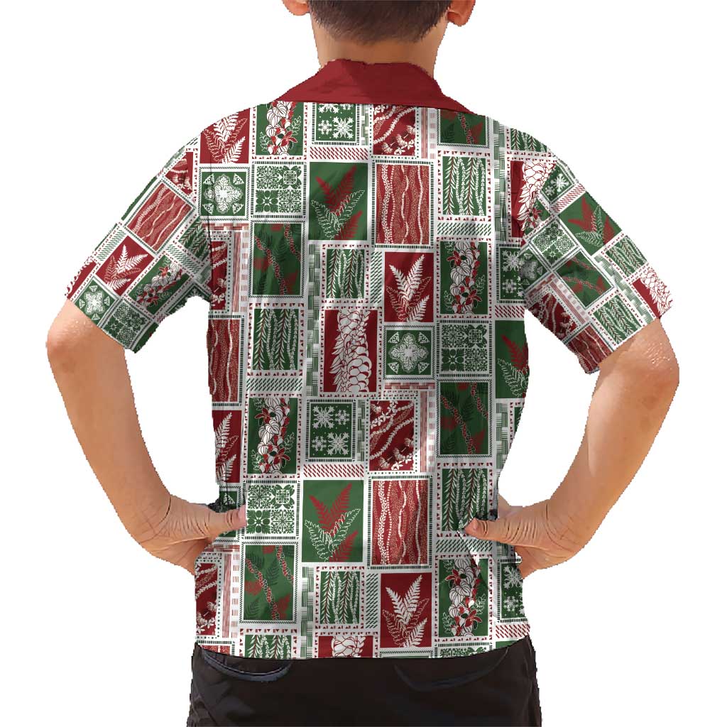 Mele Kalikimaka Hawaiian Quilt and Lei Patchwork Hawaiian Shirt - Polynesian Pride