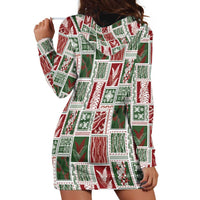 Mele Kalikimaka Hawaiian Quilt and Lei Patchwork Hoodie Dress - Polynesian Pride