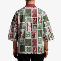 Mele Kalikimaka Hawaiian Quilt and Lei Patchwork Kimono - Polynesian Pride