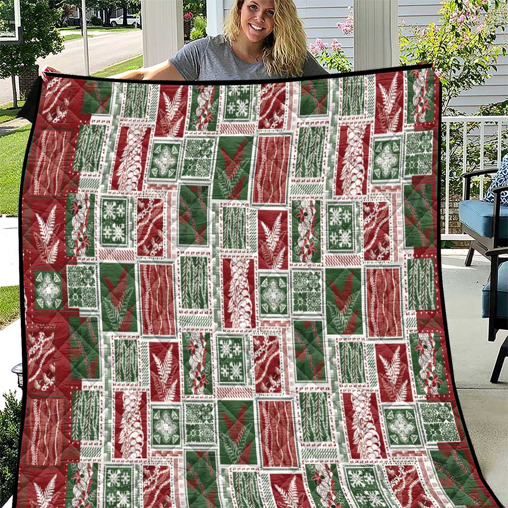 Mele Kalikimaka Hawaiian Quilt and Lei Patchwork Quilt - Polynesian Pride
