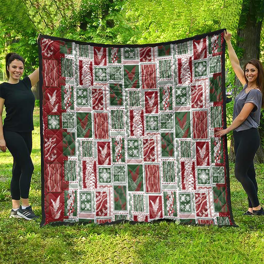 Mele Kalikimaka Hawaiian Quilt and Lei Patchwork Quilt - Polynesian Pride