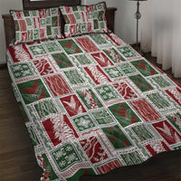 Mele Kalikimaka Hawaiian Quilt and Lei Patchwork Quilt Bed Set - Polynesian Pride