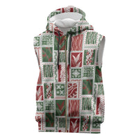 Mele Kalikimaka Hawaiian Quilt and Lei Patchwork Sleeveless Zip Hoodie - Polynesian Pride