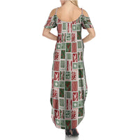 Mele Kalikimaka Hawaiian Quilt and Lei Patchwork Summer Maxi Dress - Polynesian Pride