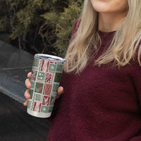 Mele Kalikimaka Hawaiian Quilt and Lei Patchwork Tumbler Cup - Polynesian Pride