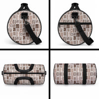 Vintage Aloha Block Quilt Duffle Bag Beige Inspired Lei Motifs LT9 - Polynesian Pride
