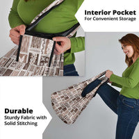 Vintage Aloha Block Quilt Grocery Bag Beige Inspired Lei Motifs - Polynesian Pride