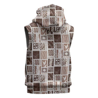 Vintage Aloha Block Quilt Sleeveless Hoodie Beige Inspired Lei Motifs LT9 - Polynesian Pride
