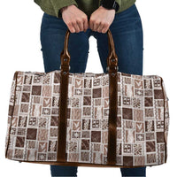 Vintage Aloha Block Quilt Travel Bag Beige Inspired Lei Motifs - Polynesian Pride