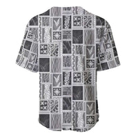 Vintage Aloha Block Quilt Baseball Jersey Black Inspired Lei Motifs - Polynesian Pride