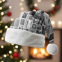 Vintage Aloha Block Quilt Christmas Santa Hat Black Inspired Lei Motifs - Polynesian Pride