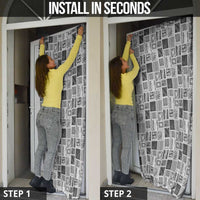 Vintage Aloha Block Quilt Door Cover Black Inspired Lei Motifs - Polynesian Pride