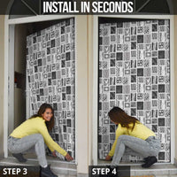 Vintage Aloha Block Quilt Door Cover Black Inspired Lei Motifs - Polynesian Pride