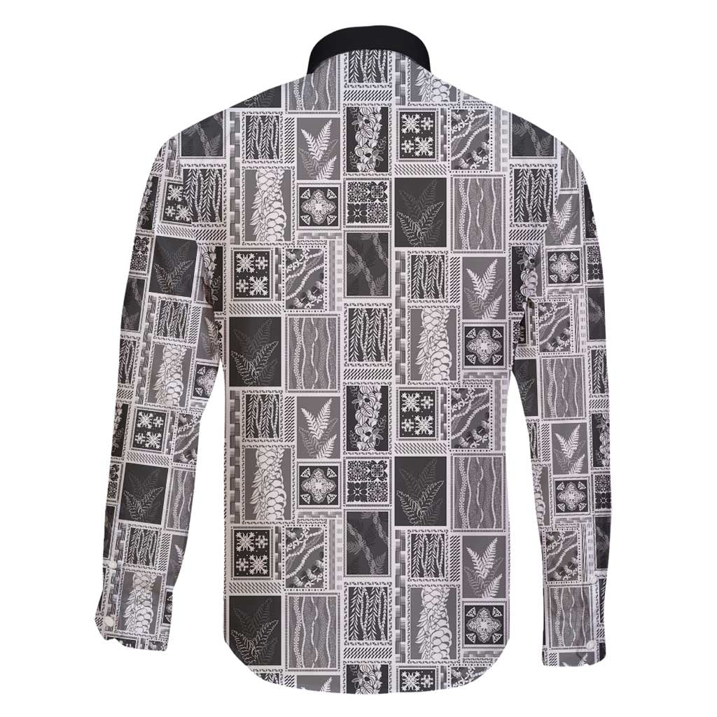 Vintage Aloha Block Quilt Family Matching Mermaid Dress and Hawaiian Shirt Black Inspired Lei Motifs - Polynesian Pride